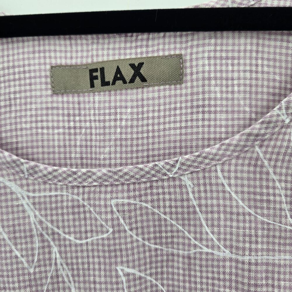FLAX Pink Floral Linen Tunic Tank Top Womens Medium - Picture 2 of 7